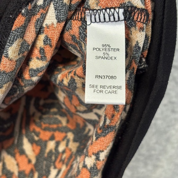 Cato Women's Large Blouse Orange Gold Black Glitter Swoop Dressy Casual Business - Picture 4 of 9